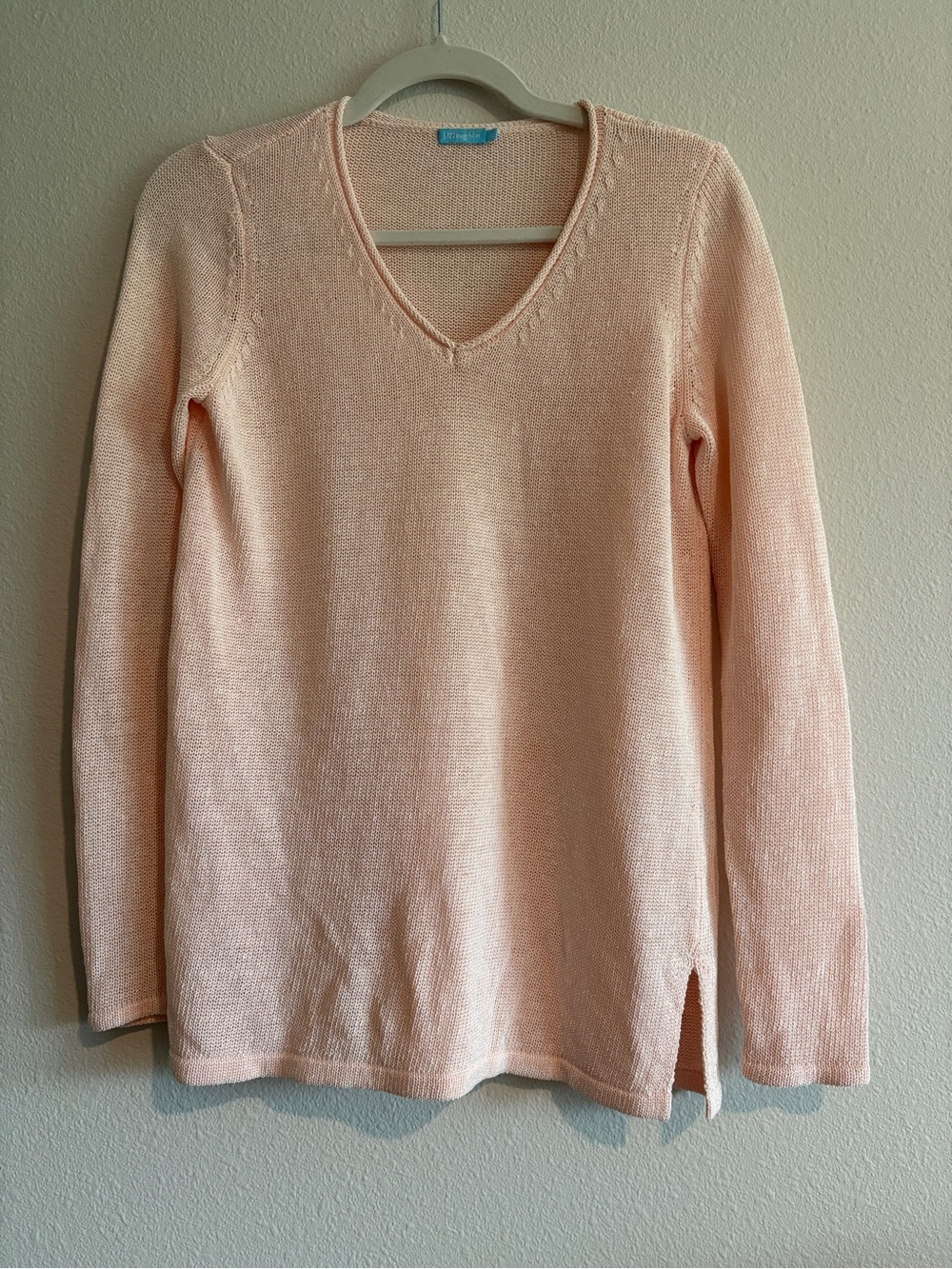 J. McLaughlin Knit Sweater Pullover V-Neck Women’s Small Baby Pink